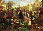 Henry Charles Bryant Market Day France oil painting artist